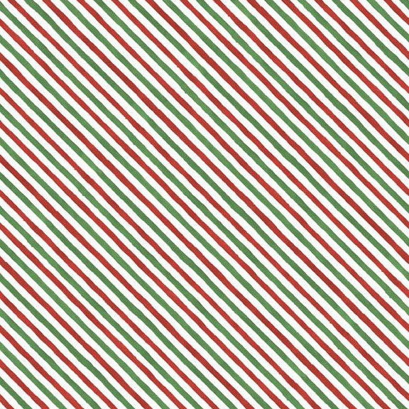 diagonal stripes in red, green, and white, creating a festive fabric.