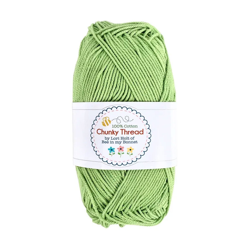 A skein of the Spring Green Chunky Thread, isolated on a white background.