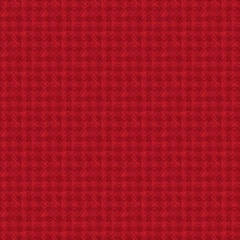 Red gingham fabric with a subtle grid pattern.