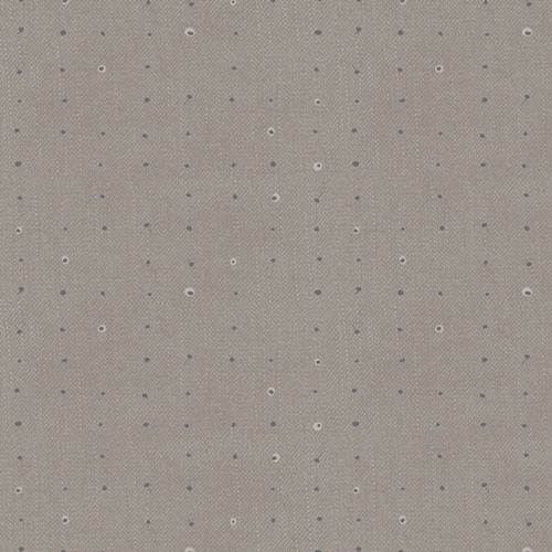 Tonal dots on a lightly textured mushroom gray background.