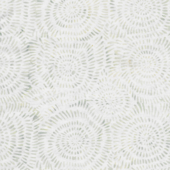 A light fabric of swirling spirals in white and pale shades creating a soft, abstract design.