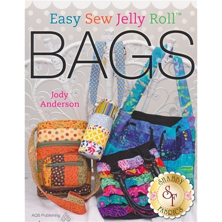Examples of patchwork bags made from jelly roll strips.