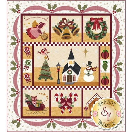 Set of seven blocks with Christmas motifs.