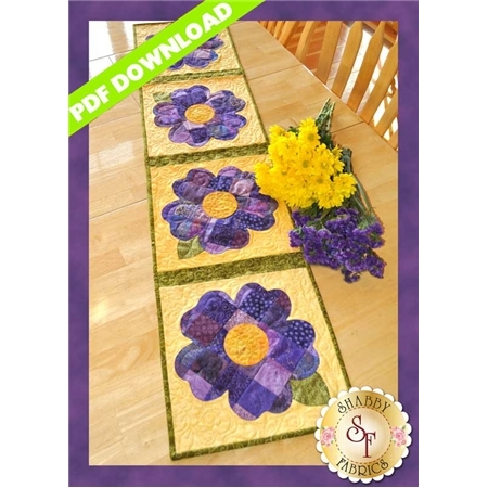 Patchwork Pansy Table Runner - PDF DOWNLOAD