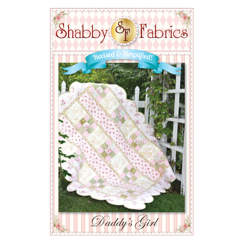 The front of the Daddy's Girl pattern by Shabby Fabrics showing the finished quilt.