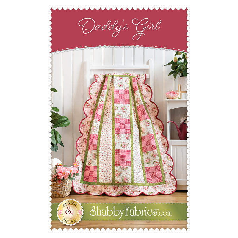 The front of the Daddy's Girl pattern by Shabby Fabrics showing the finished quilt.