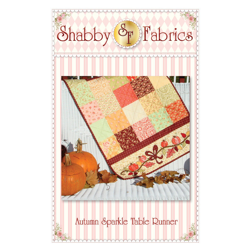 The front of the Autumn Sparkle Table Runner pattern by Shabby Fabrics