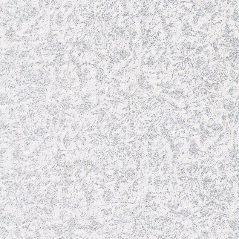Tonal white fabric features metallic glitter accents | Shabby Fabrics