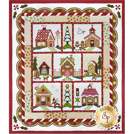 Gingerbread Village - Set Of  7 Patterns + Accessory Fabric Packet