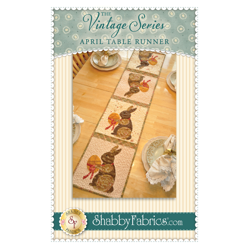 The front of the Vintage Series Table Runner - April pattern by Shabby Fabrics