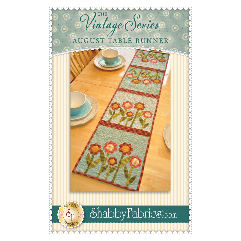 The front of the Vintage Series Table Runner - August pattern by Shabby Fabrics