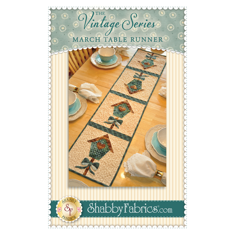 The front of the Vintage Series Table Runner - March pattern by Shabby Fabrics
