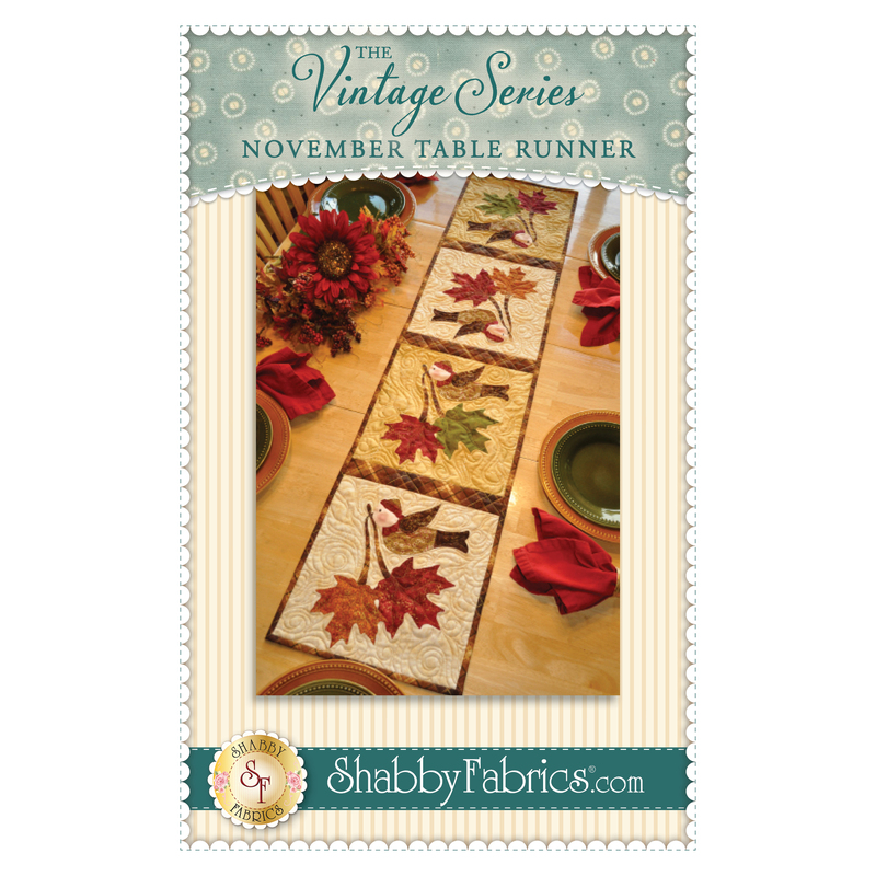 The front of the Vintage Series Table Runner - November pattern by Shabby Fabrics