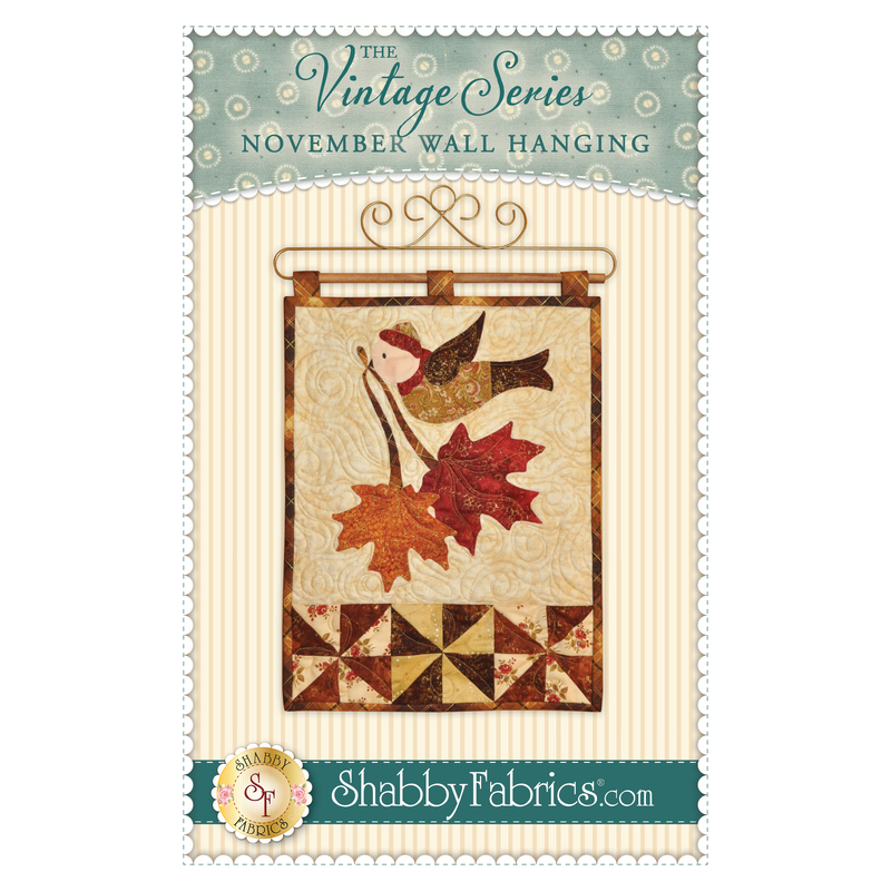 The front of the Vintage Series Wall Hanging - November pattern by Shabby Fabrics