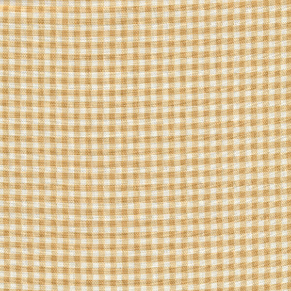 Fabric features light brown gingham on cream | Shabby Fabrics