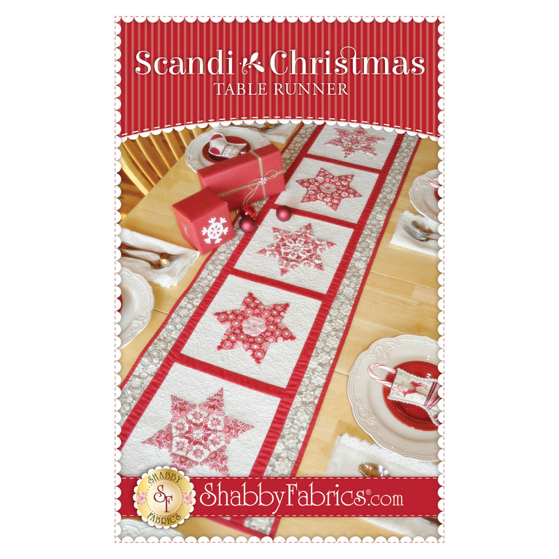 The front of the Scandi Christmas Table Runner pattern by Shabby Fabrics