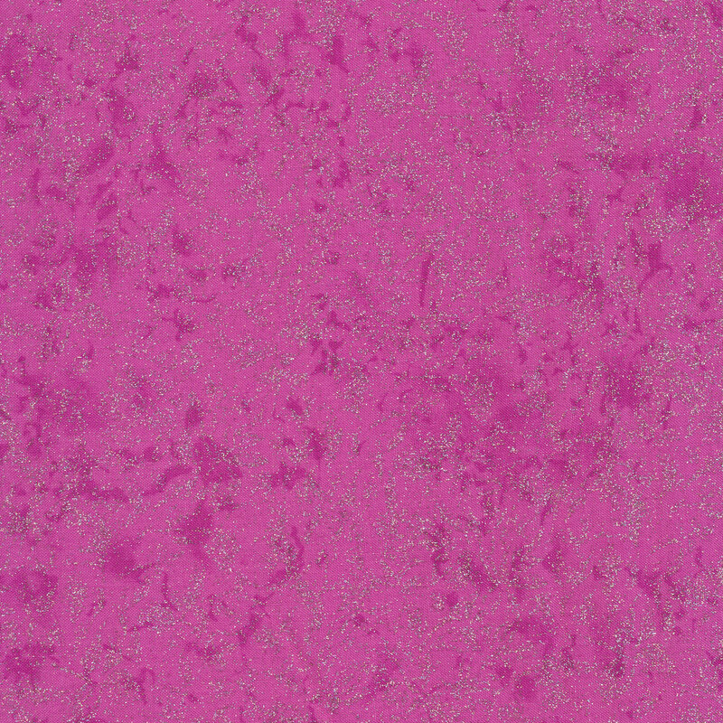 Tonal magenta fabric features mottled design with metallic frost accents | Shabby Fabrics