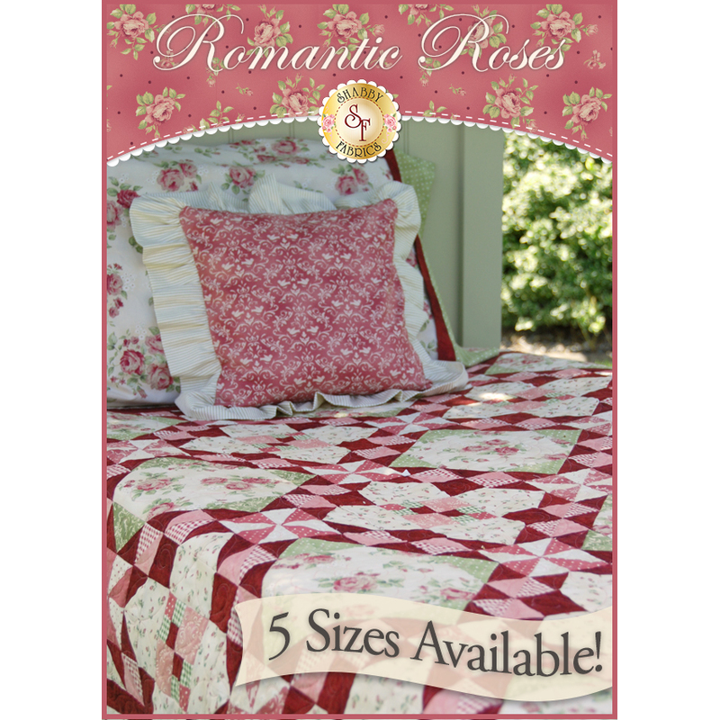 Romantic Roses Pieced Quilt Pattern - 5 SIZES INCLUDED!