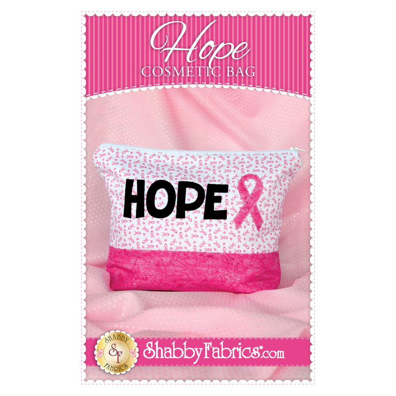 The front of the Hope Cosmetic Bag pattern by Shabby Fabrics