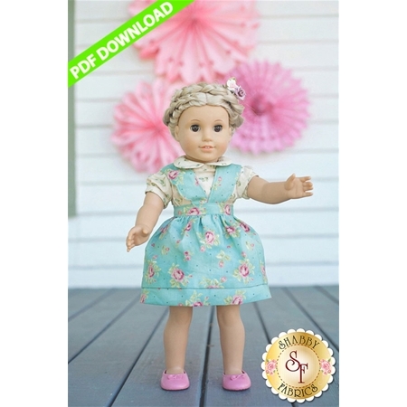 An image of a doll wearing the Dolly Elizabeth and Eden Ensemble.
