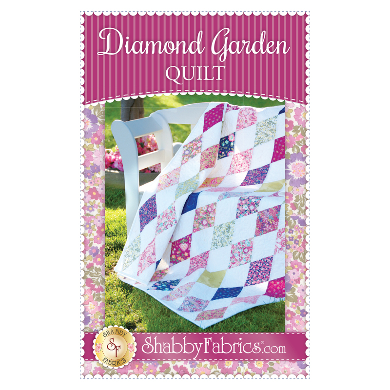 The front of the Diamond Garden Quilt pattern by Shabby Fabrics