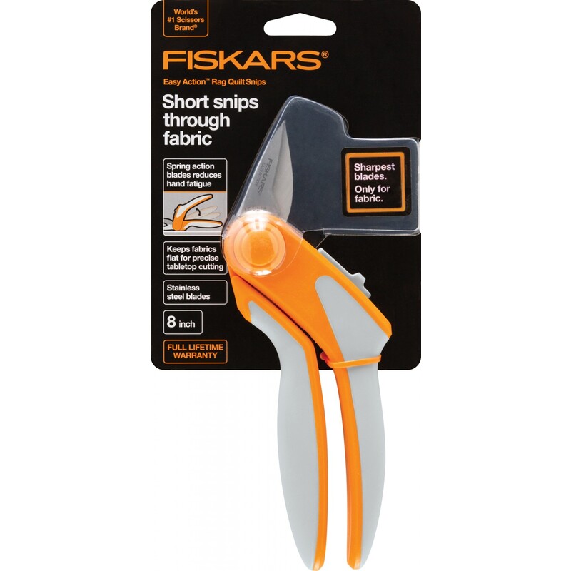Fiskars Easy Action Rag Quilt Snips in package
