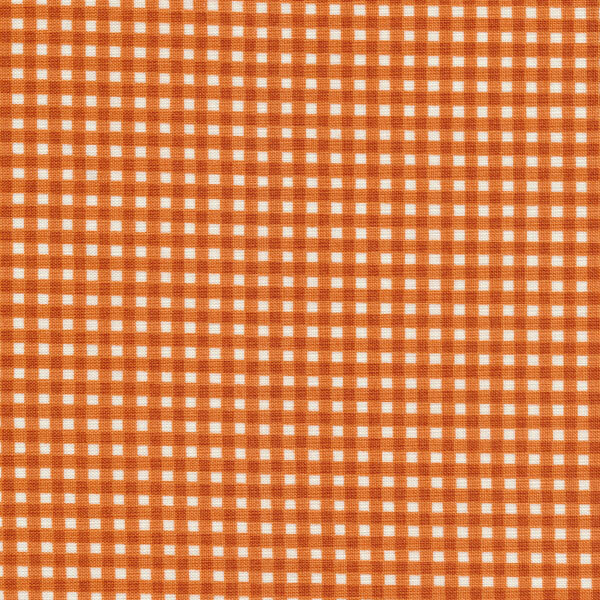 Fabric features dark orange gingham on cream | Shabby Fabrics