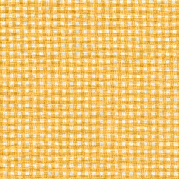 Fabric features golden yellow gingham on cream | Shabby Fabrics