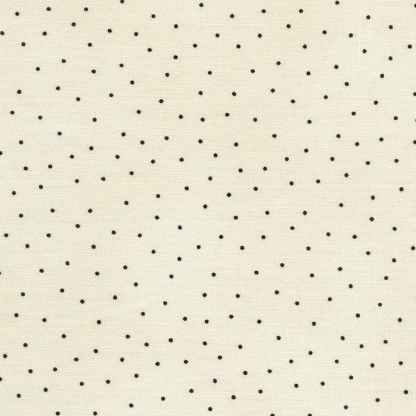 Fabric features black scattered pin dots on cream | Shabby Fabrics