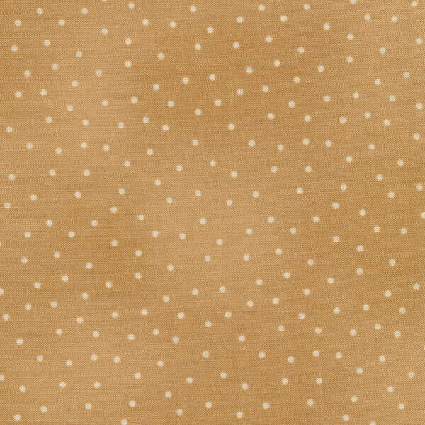 Fabric features cream scattered pin dots on mottled light brown | Shabby Fabrics