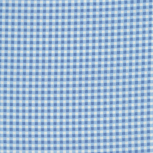 Fabric features light blue gingham on cream | Shabby Fabrics
