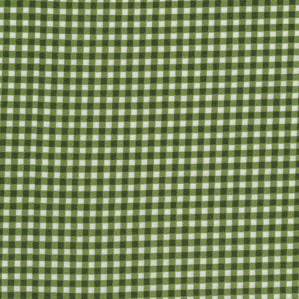 Fabric features hunter green gingham on cream | Shabby Fabrics