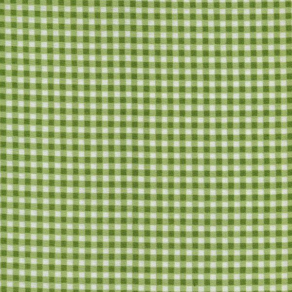 Fabric features dark green gingham on cream | Shabby Fabrics