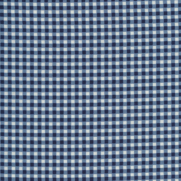 Fabric features dark blue gingham on cream | Shabby Fabrics
