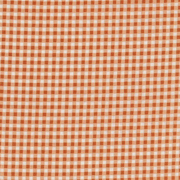 Fabric features rust orange gingham on cream | Shabby Fabrics