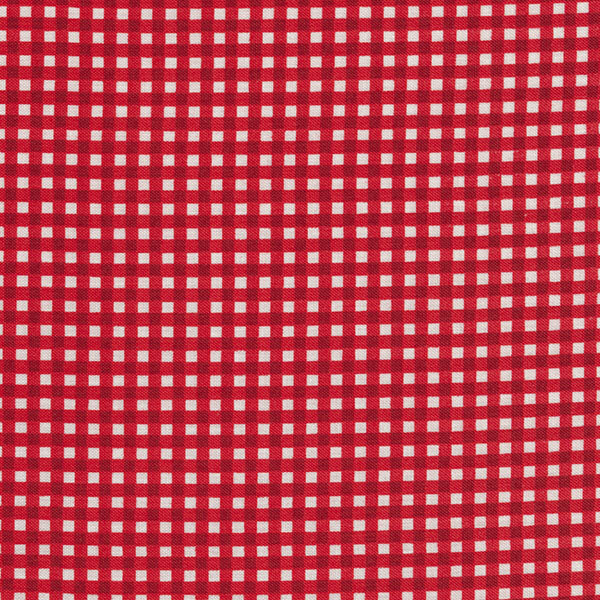 Fabric features bright red gingham on cream | Shabby Fabrics