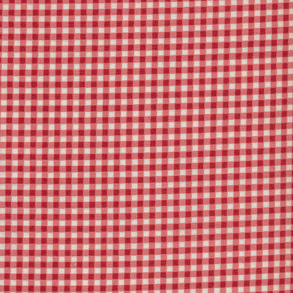 Fabric features red gingham on cream | Shabby Fabrics