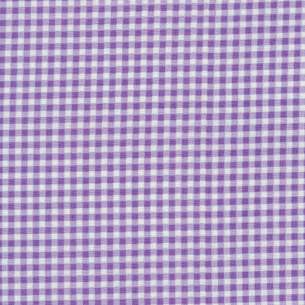 Fabric features light purple gingham on cream | Shabby Fabrics