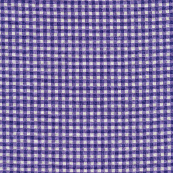 Fabric features indigo purple gingham on cream | Shabby Fabrics