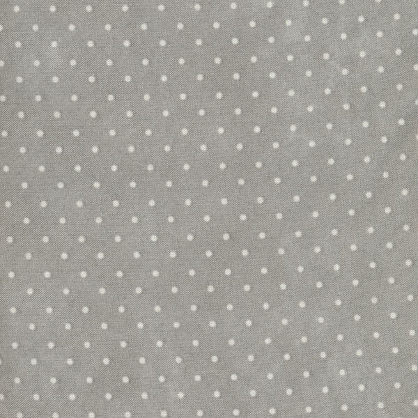 Fabric features tiny cream polka dots on mottled gray | Shabby Fabrics