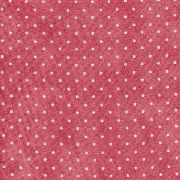 Fabric features tiny cream polka dots on mottled dark pink | Shabby Fabrics