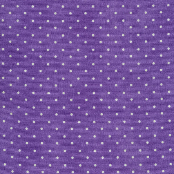 Fabric features tiny cream polka dots on mottled light indigo | Shabby Fabrics
