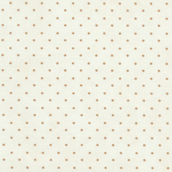 Fabric features tiny tan polka dots on cream | Shabby Fabrics