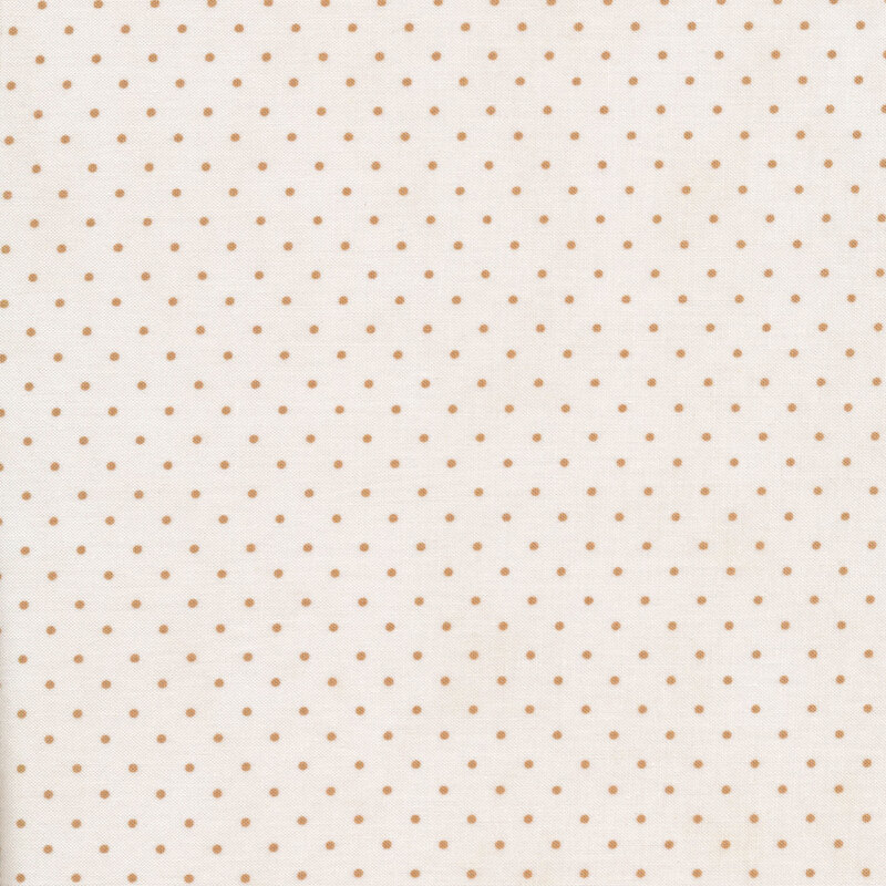 Fabric features tiny tan polka dots on cream | Shabby Fabrics