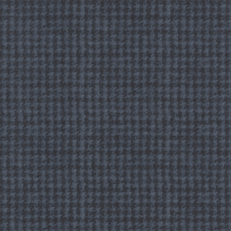 muted navy blue houndstooth flannel fabric