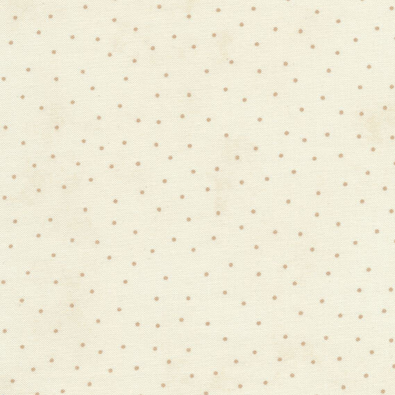 Fabric features tan scattered pin dots on mottled cream | Shabby Fabrics