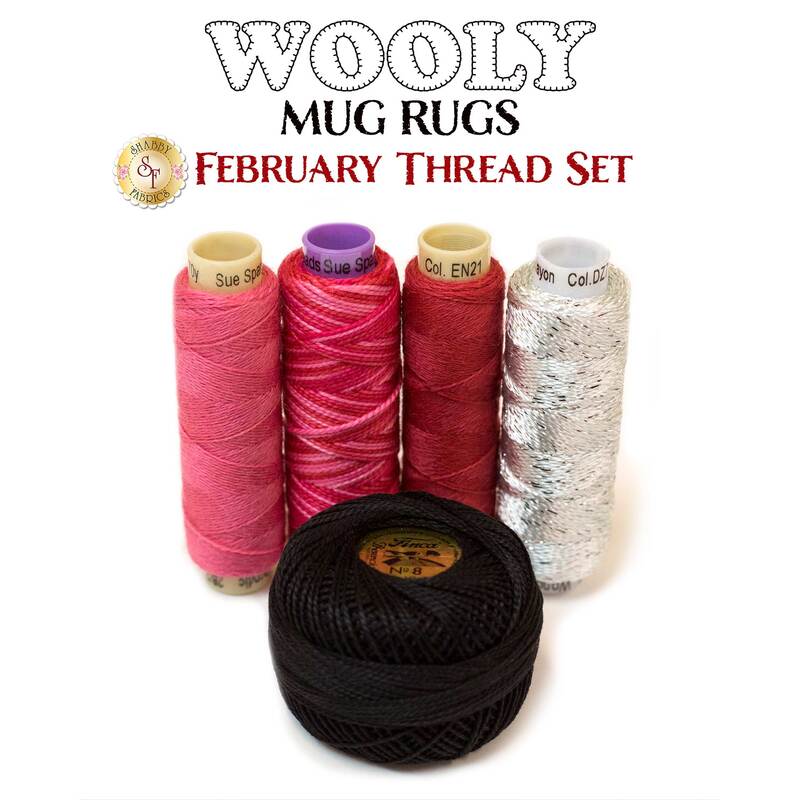 Wooly Mug Rug Series - February - 5 pc Thread Set