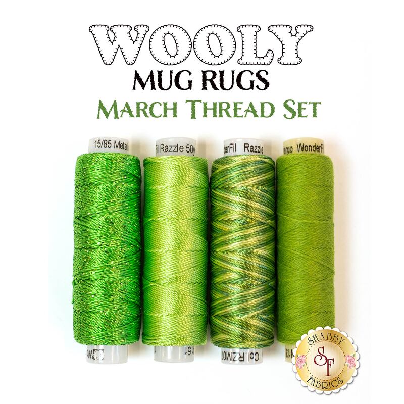 Wooly Mug Rug Series - March - 4 pc Thread Set