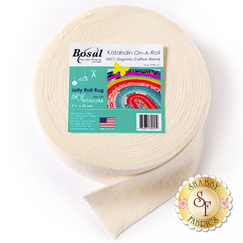 Bosal Katahdin 100% Cotton Batting - 25yds - For Jelly Roll Rugs