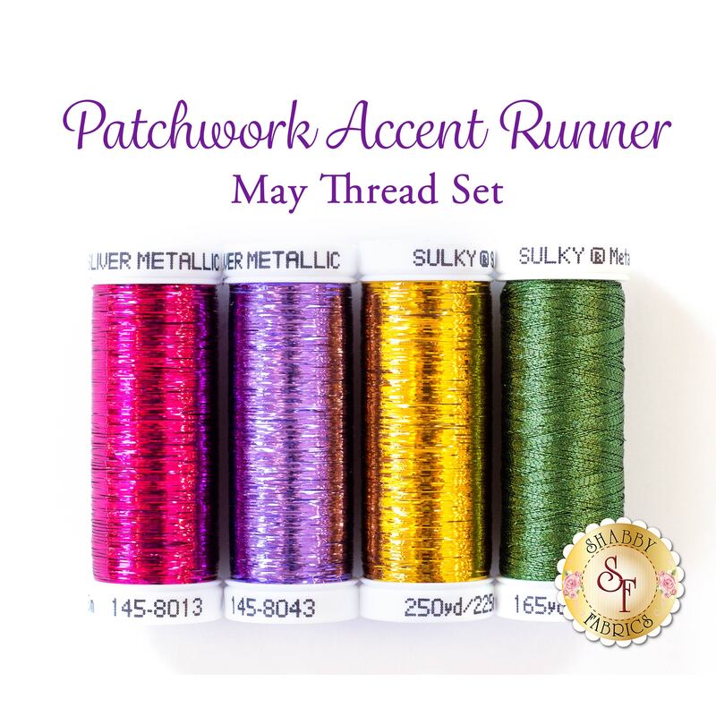 Patchwork Accent Runner - Pansies - May - 4 pc Thread Set